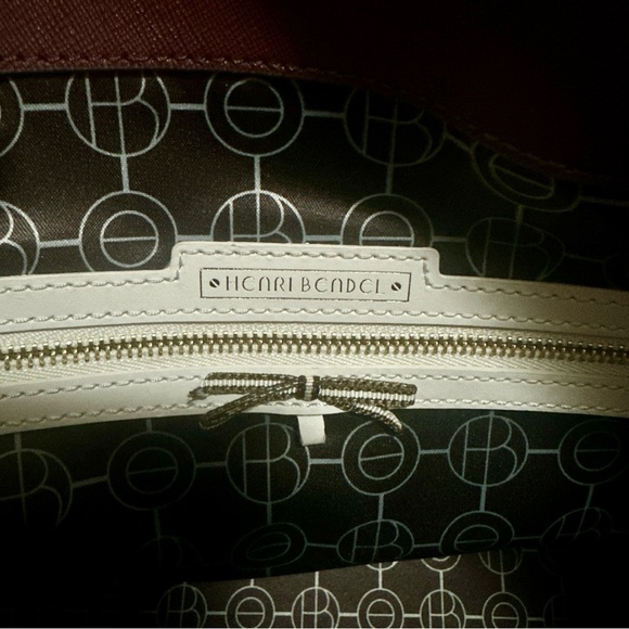 Henri Bendel NWOT Saffiano Leather Satchel & Crossbody - Burgundy + Dust Bag - Picture 7 of 17